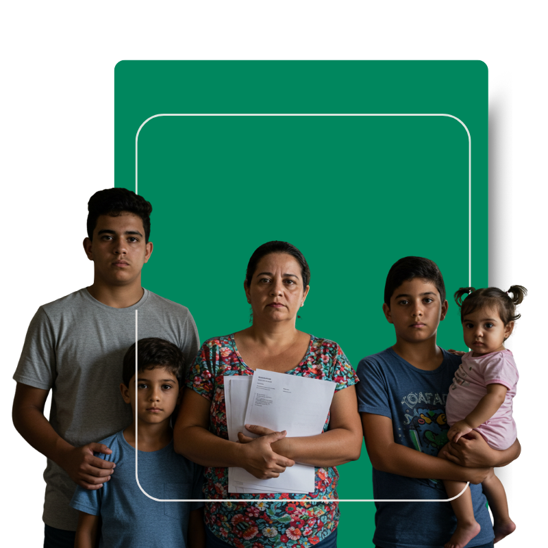 familia com pensão por morte