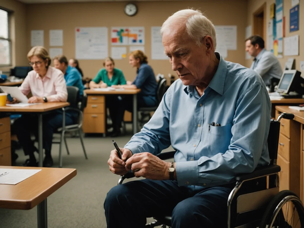 Pessoa com sequelas de AVC avaliando se tem direito ao auxílio-acidente do INSS.