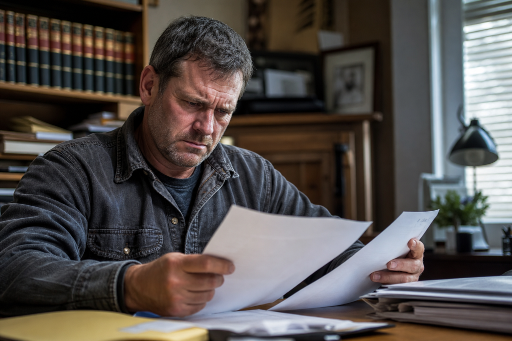 Imagem representando segurado com documentos para evitar corte auxílio-acidente